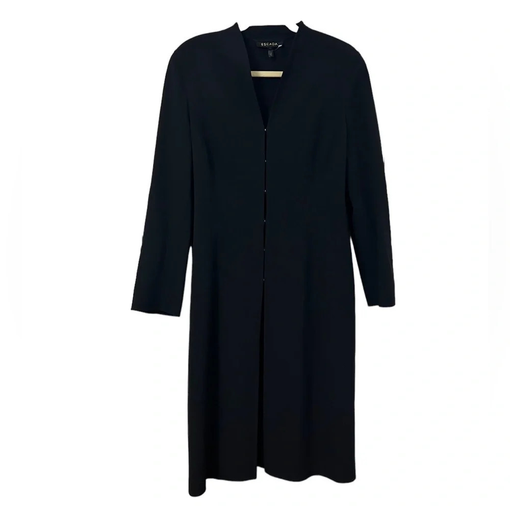 ESCADA BLACK LONG LINE DUSTER OVERCOAT